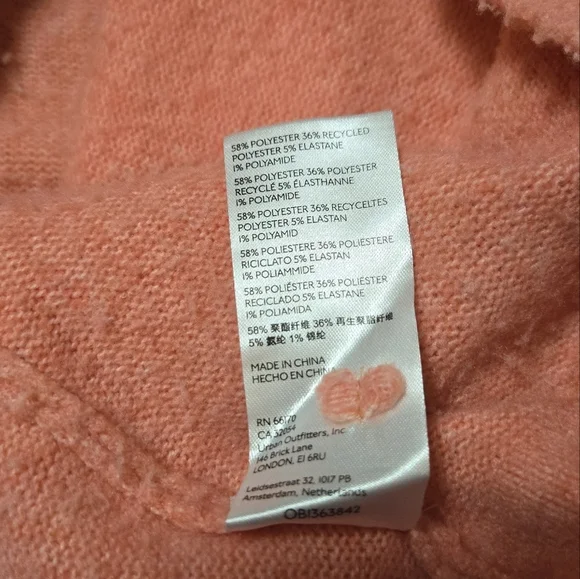 Anthropologie Super Soft Small Batwing Oversized Knit Sweater Salmon Pink - Picture 7 of 12